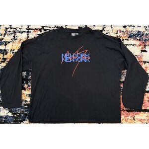 ASOS Mens 2XL Black Long Sleeve T-Shirt New York Graphic Streetwear Tee